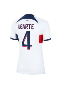 Paris Saint-Germain Manuel Ugarte #4 Jalkapallovaatteet Naisten Vieraspaita 2023-24 Lyhythihainen